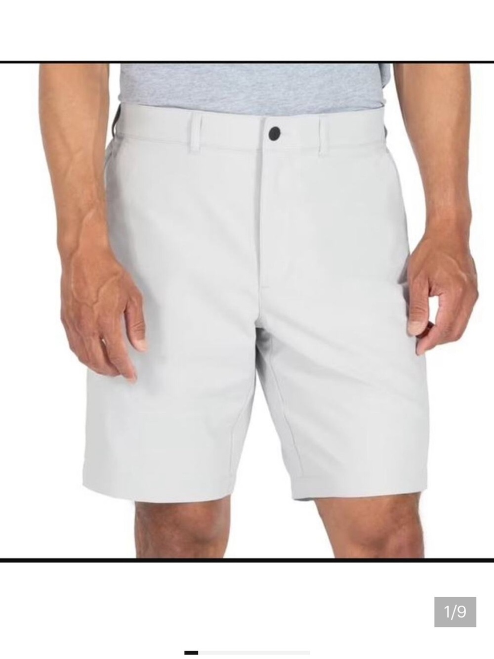 NWT Gerry Weber Men’s Light Gray Flat-Front Shorts 32 Grey